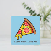 Ich Liebe Pizza.und du Funny Palentine's Day Card Karte (Stehend Vorderseite)