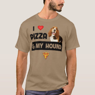 Ich Liebe Pizza und mein Bassett Hound Jagd Hund P T-Shirt