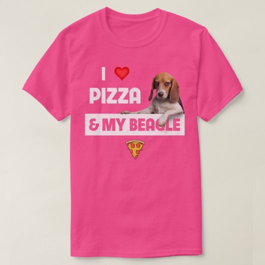 Ich Liebe Pizza und mein Beagle Dog Eigentümer Pep T-Shirt (Design vorne)