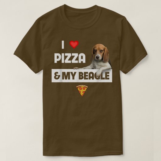 Ich Liebe Pizza und mein Beagle Hund Eigentümer Pe T-Shirt (Design vorne)