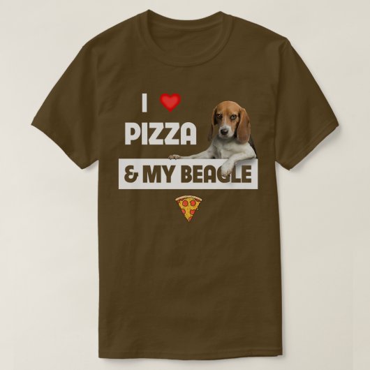 Ich Liebe Pizza und mein Beagle Hund Eigentümer Pe T-Shirt (Design vorne)