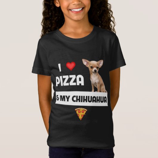 Ich Liebe Pizza und mein Chihuahua Dog Besitzer Pe T-Shirt (Vorderseite)