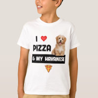 Ich Liebe Pizza und mein Havanese Havapoo Pepperon