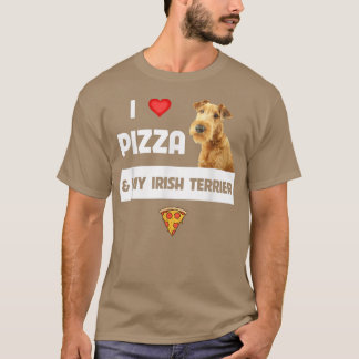 Ich Liebe Pizza und mein irischer Terrier Dog Pepp T-Shirt