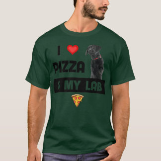 Ich Liebe Pizza und mein schwarzer Lab Hund Pepper T-Shirt