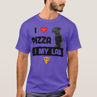 Ich Liebe Pizza und mein schwarzer Lab Hund Pepper T-Shirt