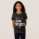 Ich Liebe Pizza und mein schwarzer Lab Hund Pepper T-Shirt (Vorne ganz)