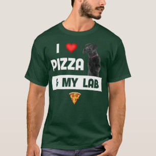 Ich Liebe Pizza und mein schwarzer Lab Hund Pepper T-Shirt