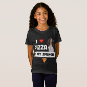 Ich Liebe Pizza und mein Springer Spaniel Hund Pep T-Shirt (Vorne ganz)