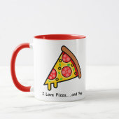 Ich Liebe Pizza.und Sie Funny Tasse (Links)