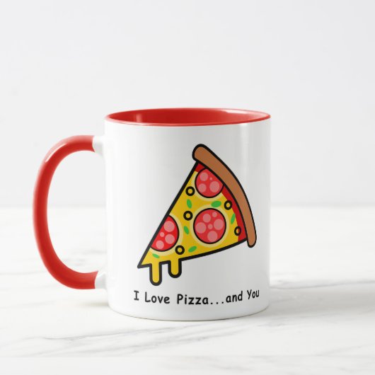 Ich Liebe Pizza.und Sie Funny Tasse (Links)