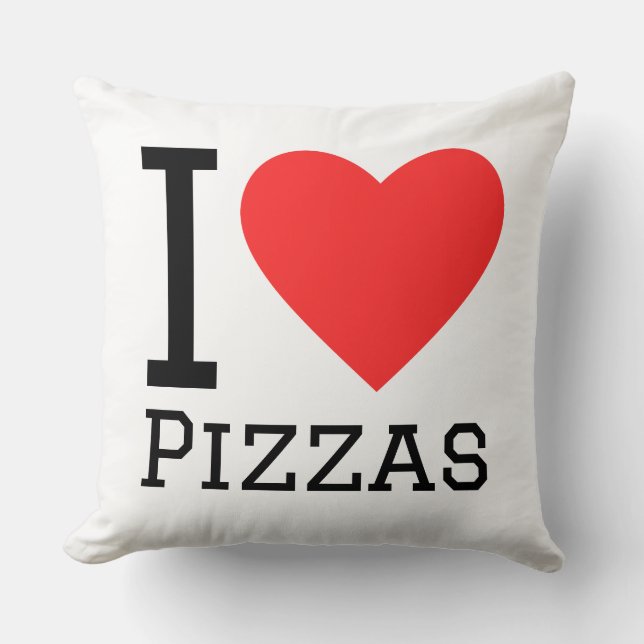 Ich liebe Pizzas Kissen (Vorderseite)
