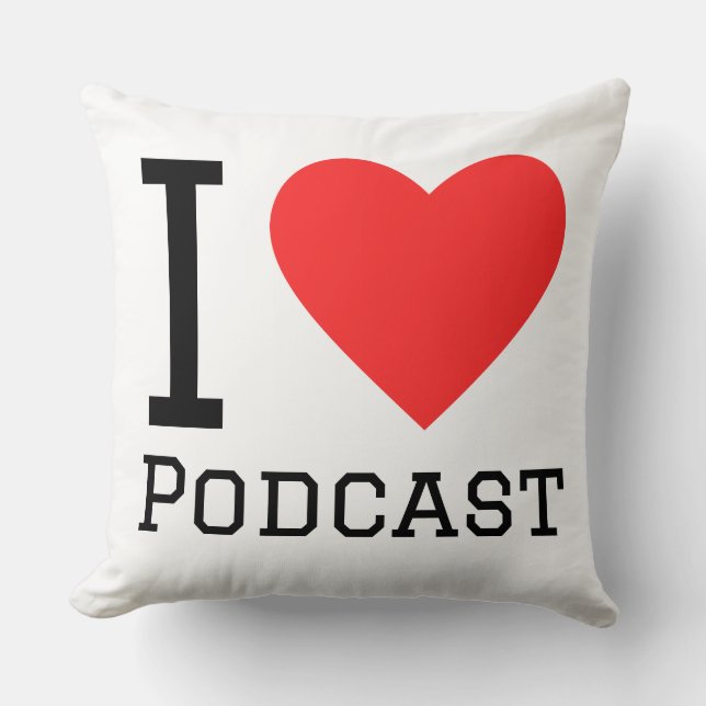 Ich liebe Podcast Kissen (Vorderseite)