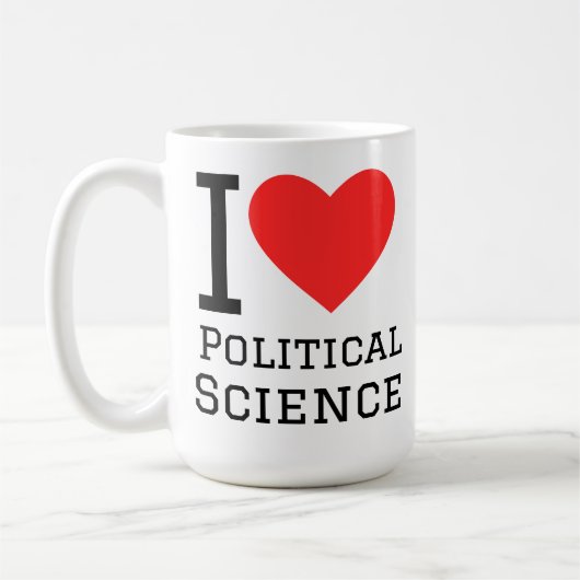 Ich liebe Politikwissenschaft Kaffeetasse (Links)