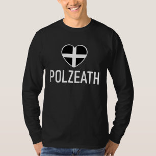 Ich liebe Polzeath Cornwall Flagge Herz Saint Pira T-Shirt