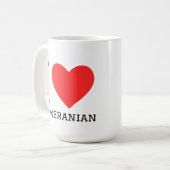 Ich liebe Pomeranian Kaffeetasse (Vorderseite Links)