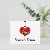 Ich Liebe-Pommes Frites Postkarte (Stehend Vorderseite)