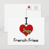 Ich Liebe-Pommes Frites Postkarte (Vorne/Hinten)