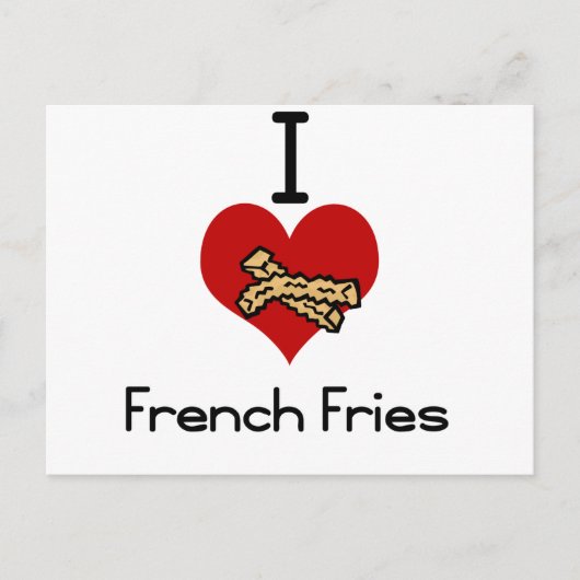 Ich Liebe-Pommes Frites Postkarte (Vorderseite)