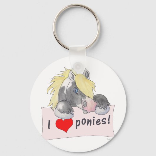 Ich Liebe Ponies! Schlüsselanhänger (Vorderseite)