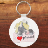Ich Liebe Ponies! Schlüsselanhänger (Vorderseite)