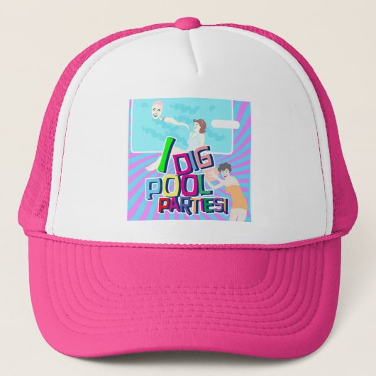 Ich liebe Poolpartys! Truckerkappe (Vorderseite)