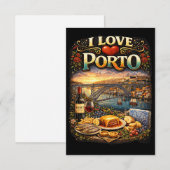 Ich liebe Porto Dankeskarte (Vorne/Hinten)