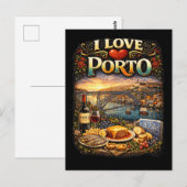 Ich liebe Porto Postkarte (Vorne/Hinten)