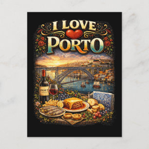 Ich liebe Porto Postkarte
