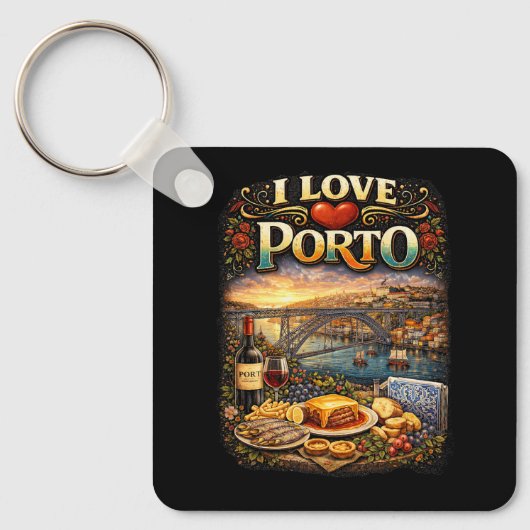 Ich liebe Porto Schlüsselanhänger (Vorderseite)