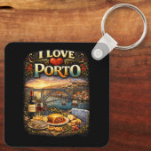 Ich liebe Porto Schlüsselanhänger (Rückseite)