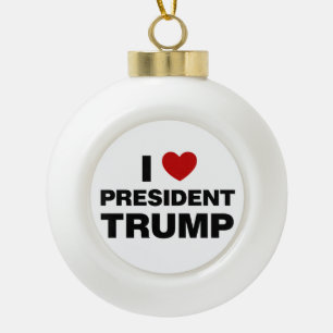Ich liebe Präsident Trump Herz Keramik Kugel-Ornament