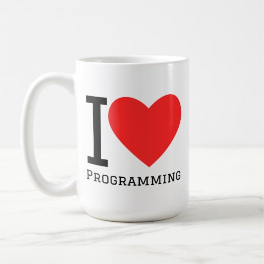 Ich liebe Programmieren Kaffeetasse (Links)