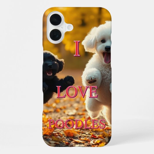 Ich liebe Pudel iPhone Hülle (Rückseite)