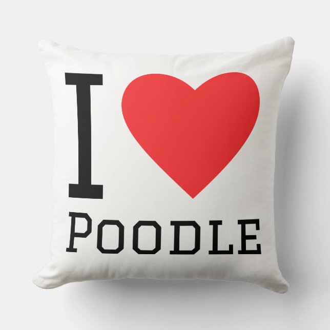 Ich liebe Pudel Kissen (Vorderseite)