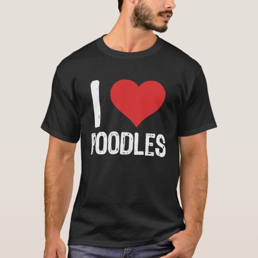 Ich liebe Pudel T-Shirt (Vorderseite)