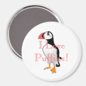 Ich Liebe Puffins! Magnet (Vorderseite/Rückseite)