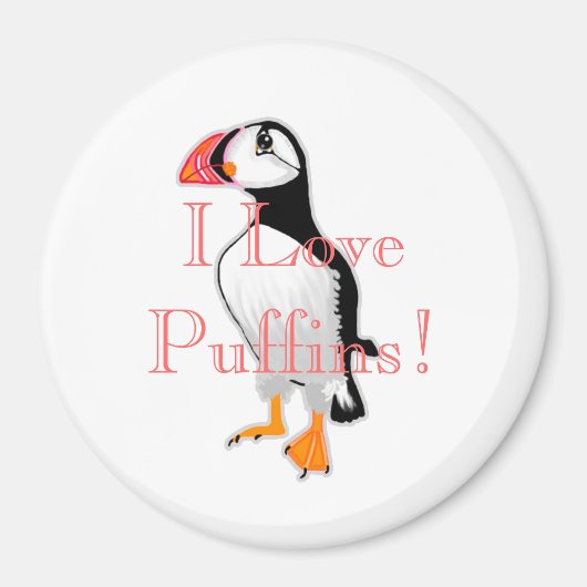 Ich Liebe Puffins! Magnet (Vorne)