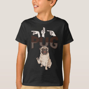 Ich liebe Pug ASL-Handgeste Gehörlosigkeit Hörverl T-Shirt