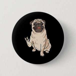 Ich liebe Pug-Hund-Asl-Handgeste Schwerhörigkeit G Button
