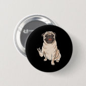Ich liebe Pug-Hund-Asl-Handgeste Schwerhörigkeit G Button (Vorne & Hinten)