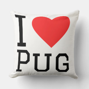 Ich liebe Pug Kissen