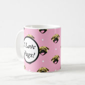 Ich liebe Pugs Tasse (Vorderseite Links)