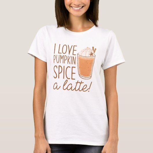 Ich Liebe Pumpkin Gewürz a Latte T-Shirt (Vorderseite)