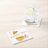 Ich Liebe Pumpkin Gewürz ein Latte Humorvoll Rechteckiger Pappuntersetzer (Vor Ort)