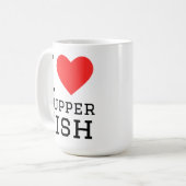 Ich liebe Pupper-Fisch Kaffeetasse (Vorderseite Links)