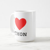 Ich liebe Python Kaffeetasse (Vorderseite Links)