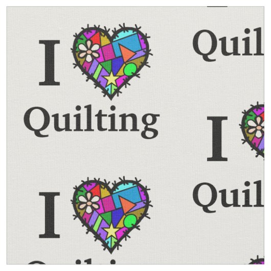 Ich liebe Quilt-Stoffe Stoff (Nahaufnahme)