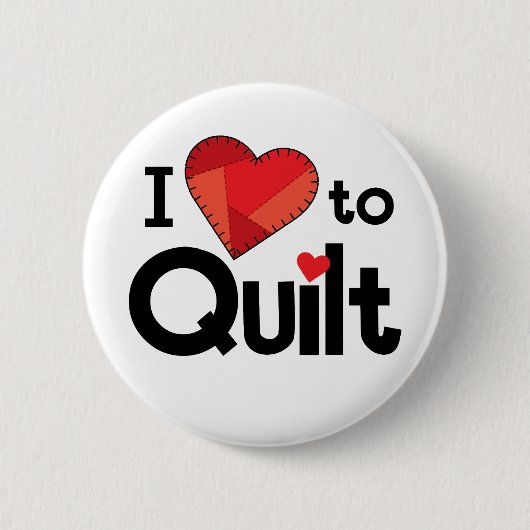 Ich liebe Quilten - Süßer Knopf Button (Vorderseite)