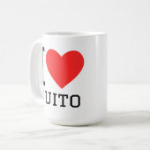 Ich liebe Quito Kaffeetasse (Vorderseite Links)